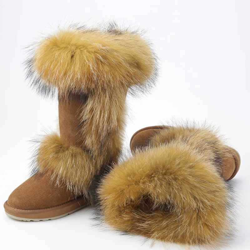 Leather Knee High Suede Winter Boots For Women