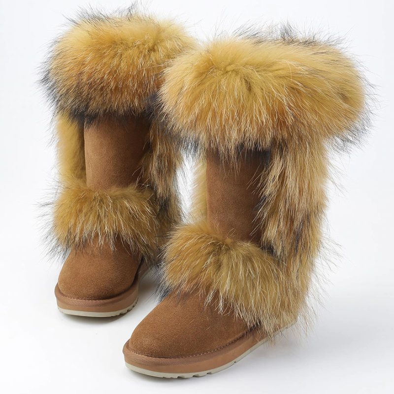 Leather Knee High Suede Winter Boots For Women