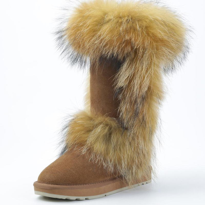 Leather Knee High Suede Winter Boots For Women