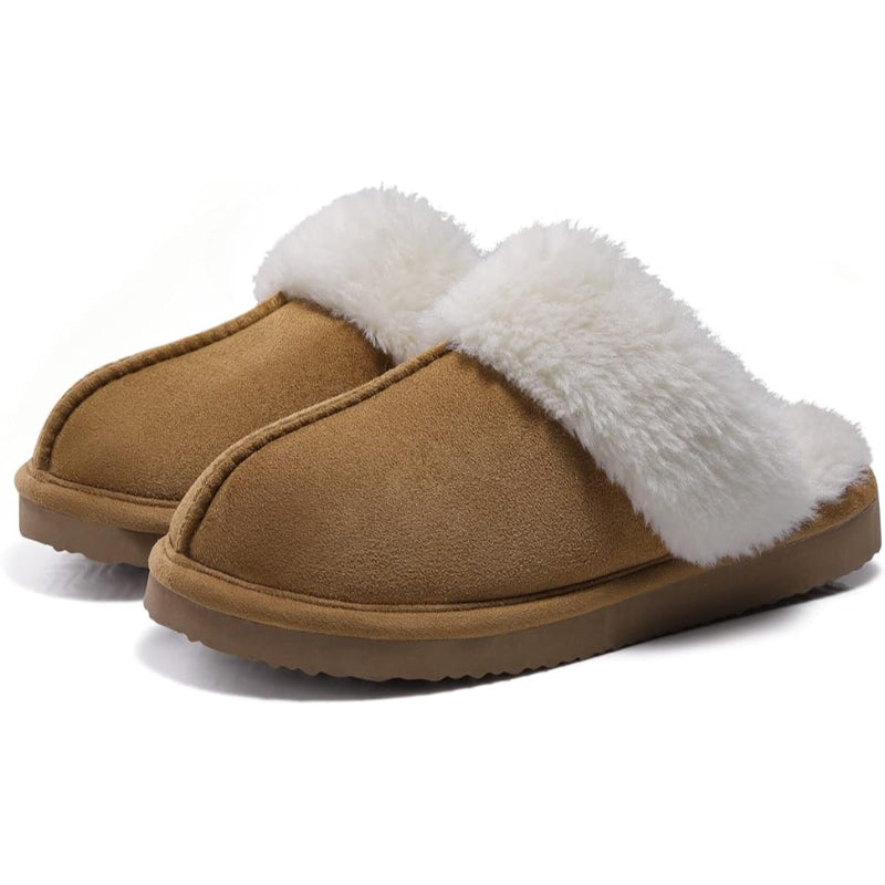 Cozy Fleece Lined Suede Plush Slippers