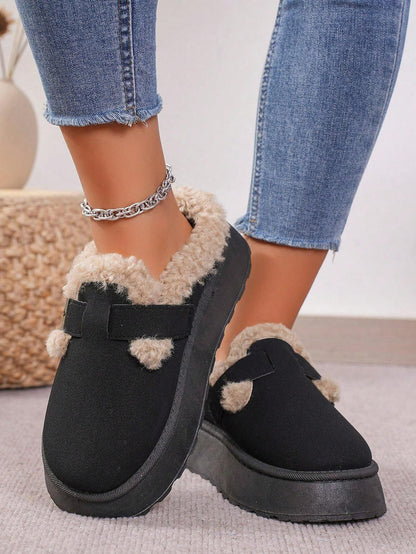 Cozy Winter Plush Lined Platform House Slippers