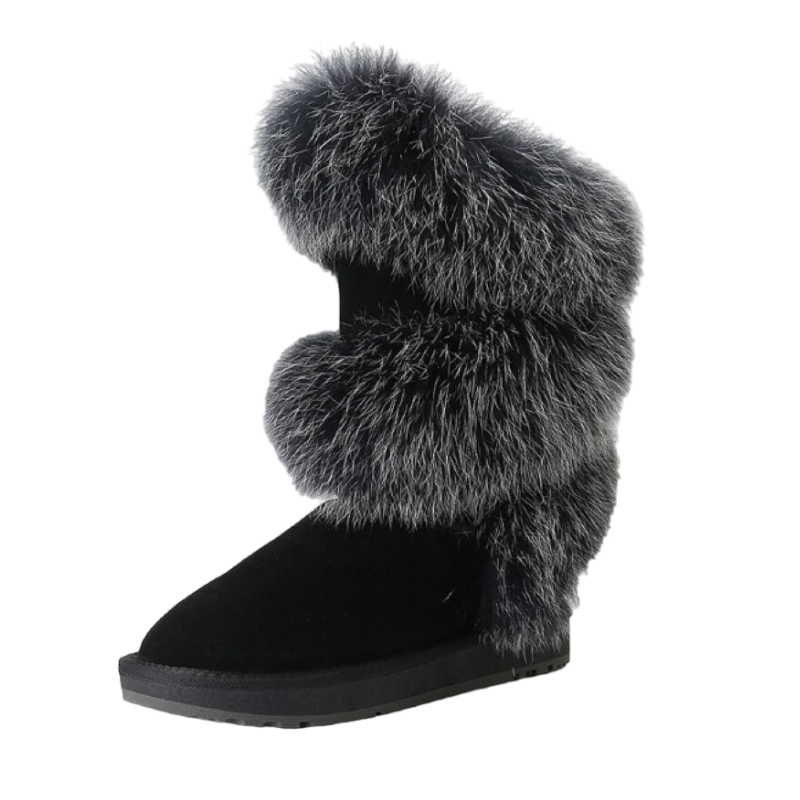 Luxurious Soft Fluffy Fur High Winter Snow Boots