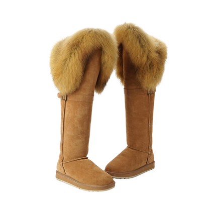 Suede Leather Natural Winter Snow Boots