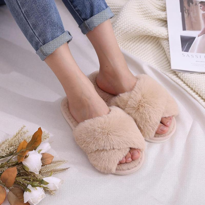 Cross Strap Foam Slippers For Women