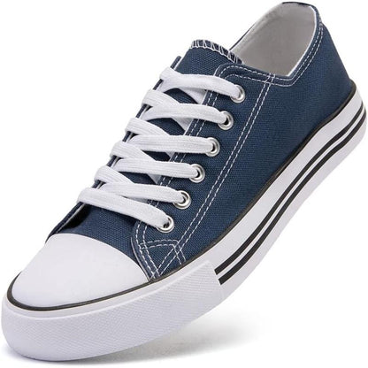 Solid Color Canvas Lace Up Shoes For Men