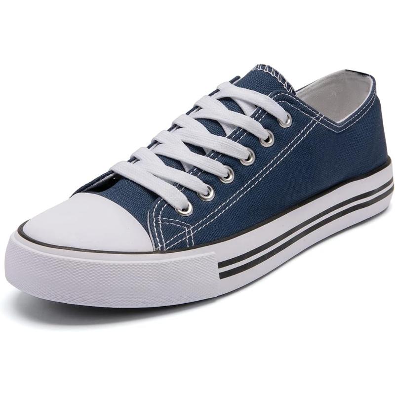 Solid Color Canvas Lace Up Shoes For Men