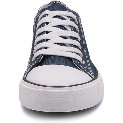 Solid Color Canvas Lace Up Shoes For Men