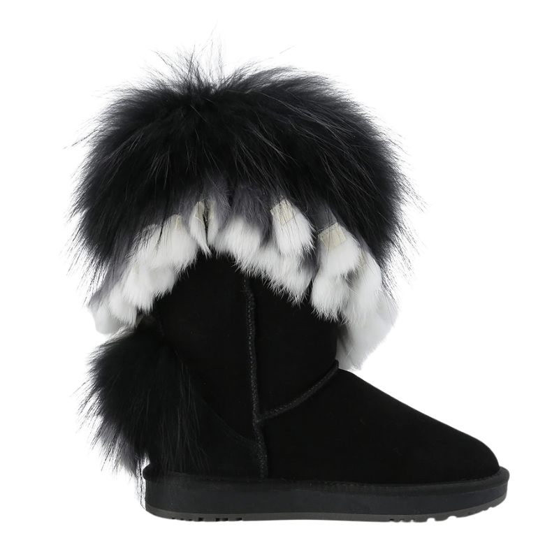 Woman Knee High Suede Leather Snow Boots