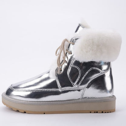 Casual Warm Leather Short Ankle Snow Boots