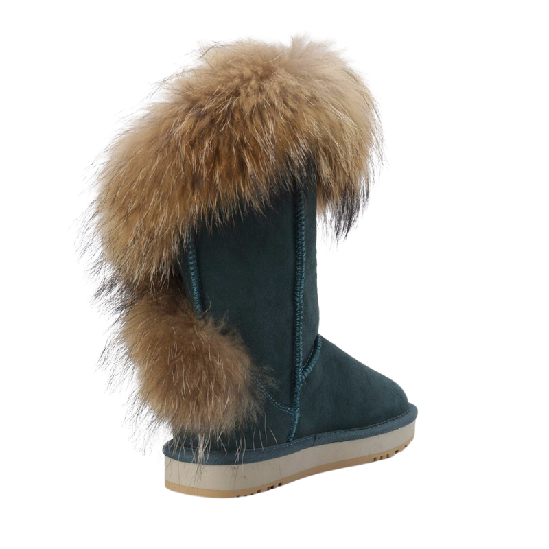 Women's Fur Lined Suede Leather Boots