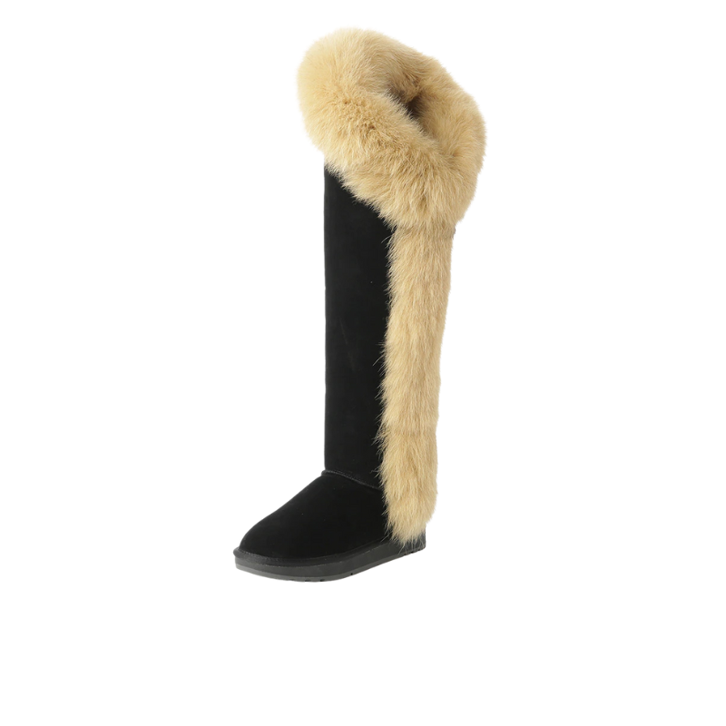Over The Knee Suede Leather Winter Snow Boots