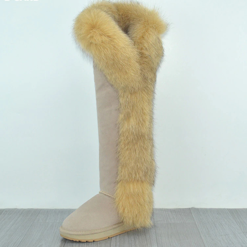 Over The Knee Suede Leather Winter Snow Boots