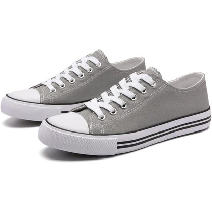 Solid Color Canvas Lace Up Shoes For Men