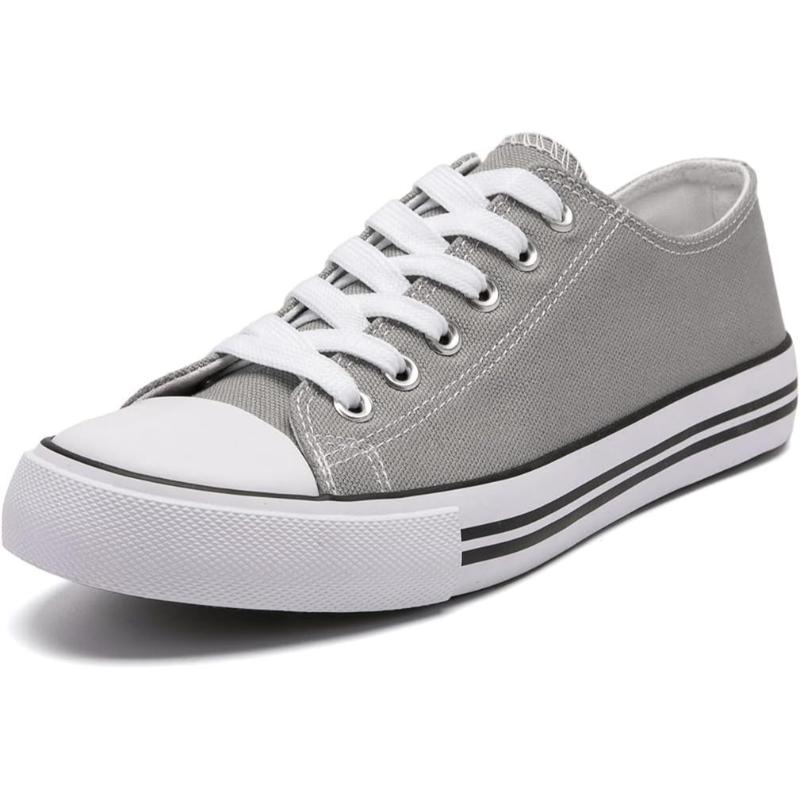 Solid Color Canvas Lace Up Shoes For Men