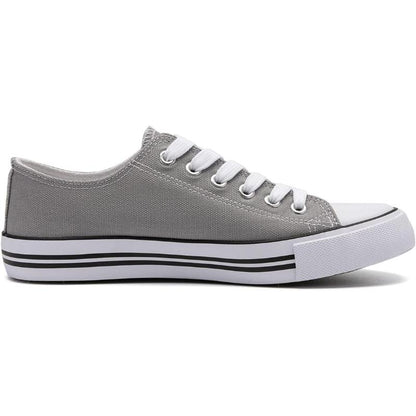 Solid Color Canvas Lace Up Shoes For Men