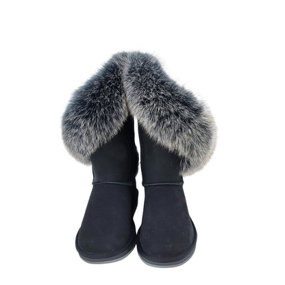 Women's Suede Leather Winter Snow Boots
