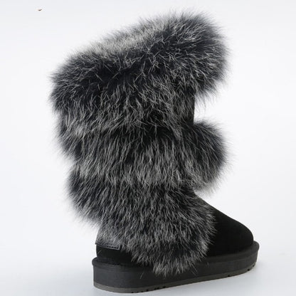 Luxurious Soft Fluffy Fur High Winter Snow Boots