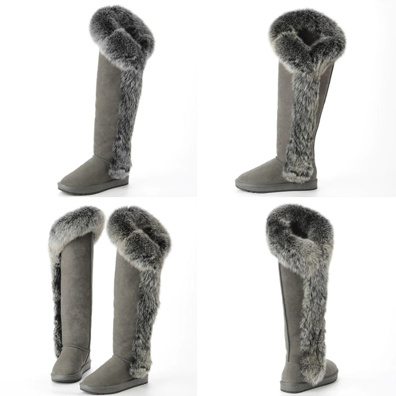 High Knee Fur Snow Boots
